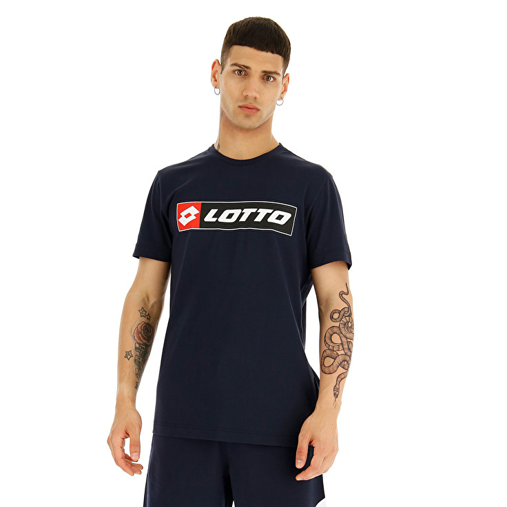 Lotto Logo Camisetas Hombre - Negras - Colombia SPNZLGO-26